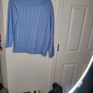 Blue Cable Knit Women's Sweater